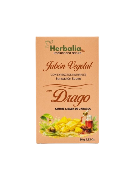 JABÓN VEGETAL HERBALIA CON DRAGO AZUFRE & BABA DE CARACOL